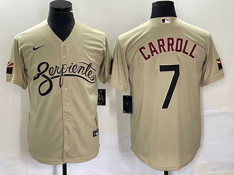 Men%27s Arizona Diamondbacks #7 Corbin Carroll 2021 Gold City Connect Cool Base Stitched Jersey